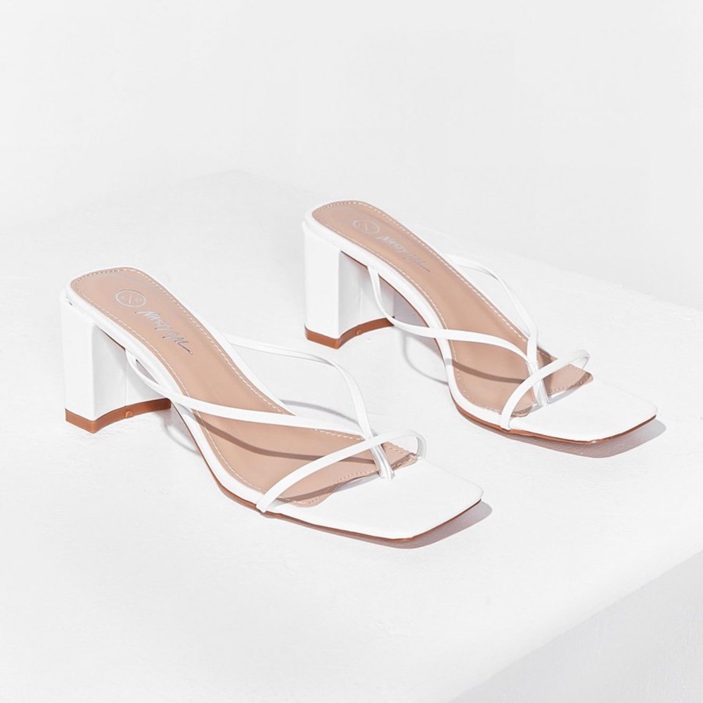 NIB Strappy Block Heeled Mules from Nasty Gal